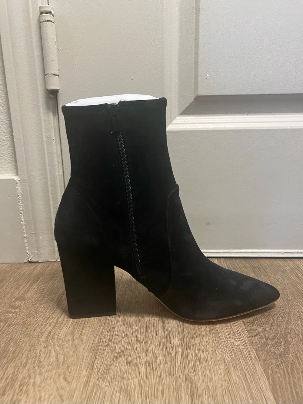 Loeffler Randall Isla Black Suede Pointed Toe Ankle Boots Size 9 NIB